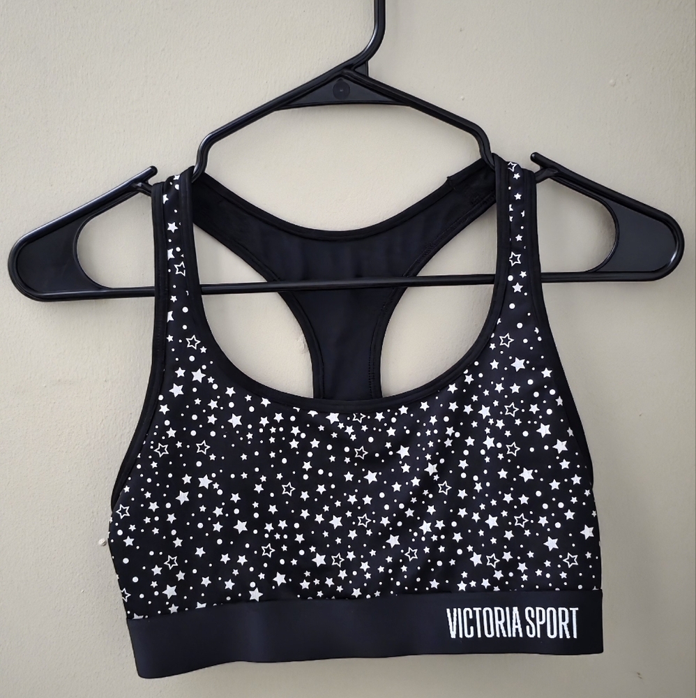 Victoria's Secret Black and White Star Sports Bra